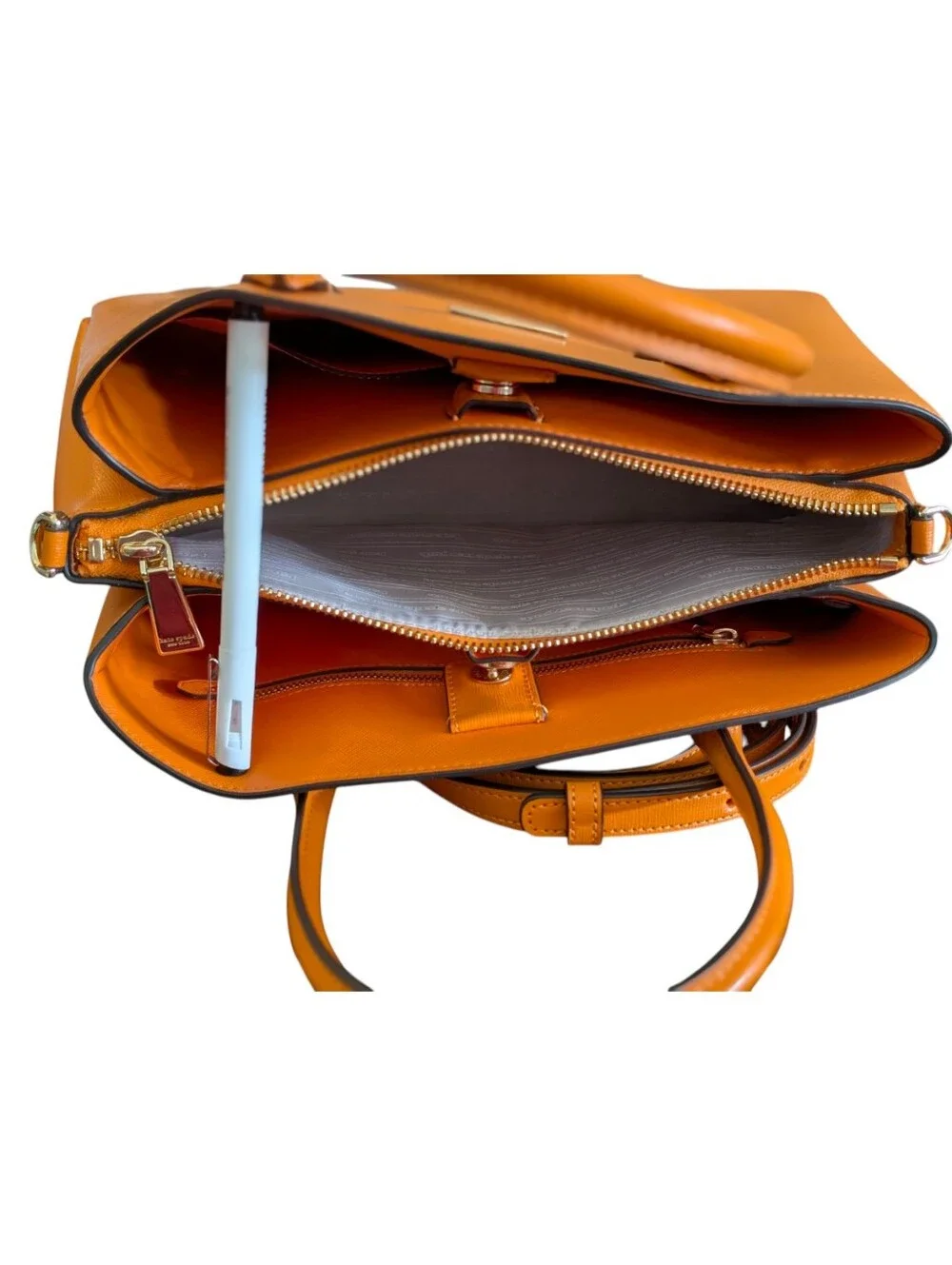 Kate Spade ♠️ New York Serena Saffiano Leather Satchel Bag Orange Tangerine